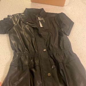 lucy in Paris leather utility dress